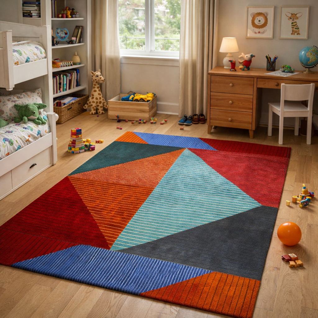 Bold Triangle Pattern Designer Rug
