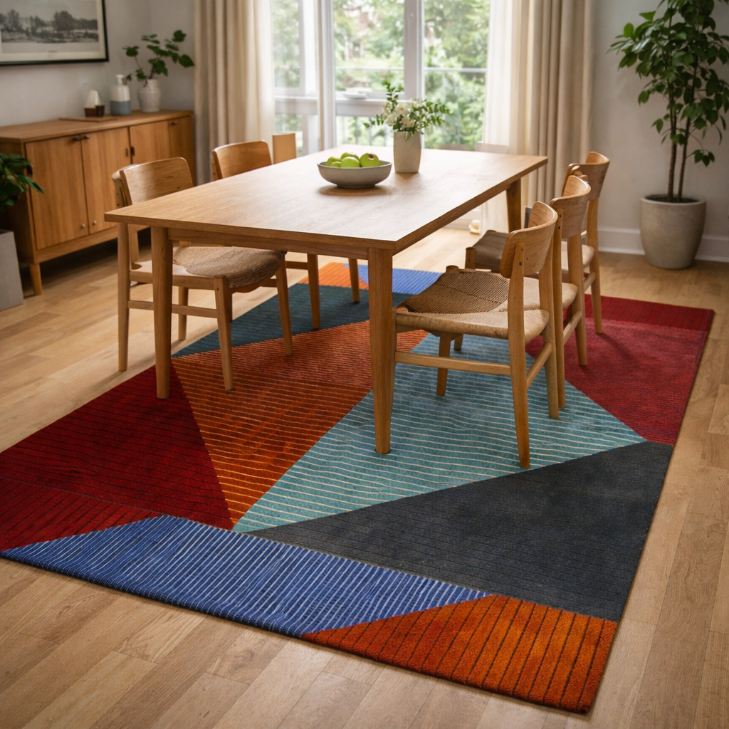 Bold Triangle Pattern Designer Rug