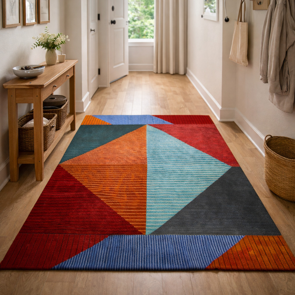 Bold Triangle Pattern Designer Rug
