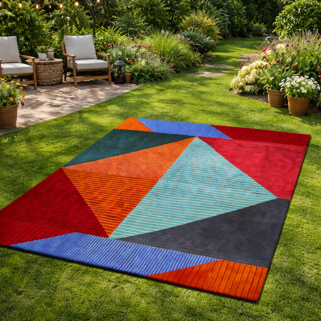 Bold Triangle Pattern Designer Rug