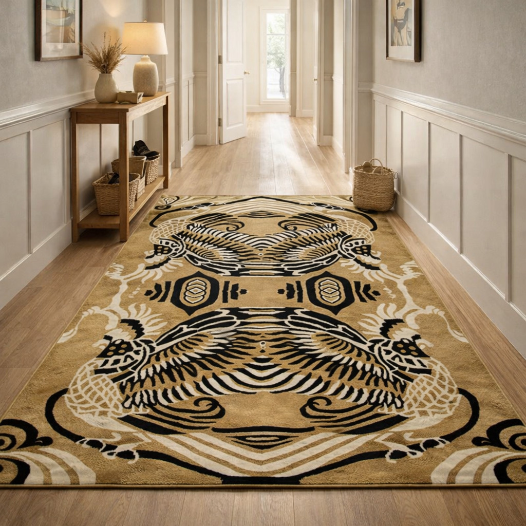 Mythical Beast Beige Area Rug