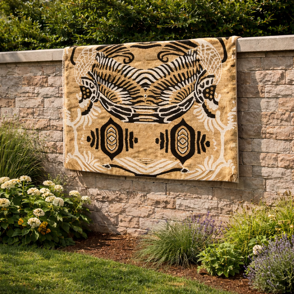 Mythical Beast Beige Area Rug