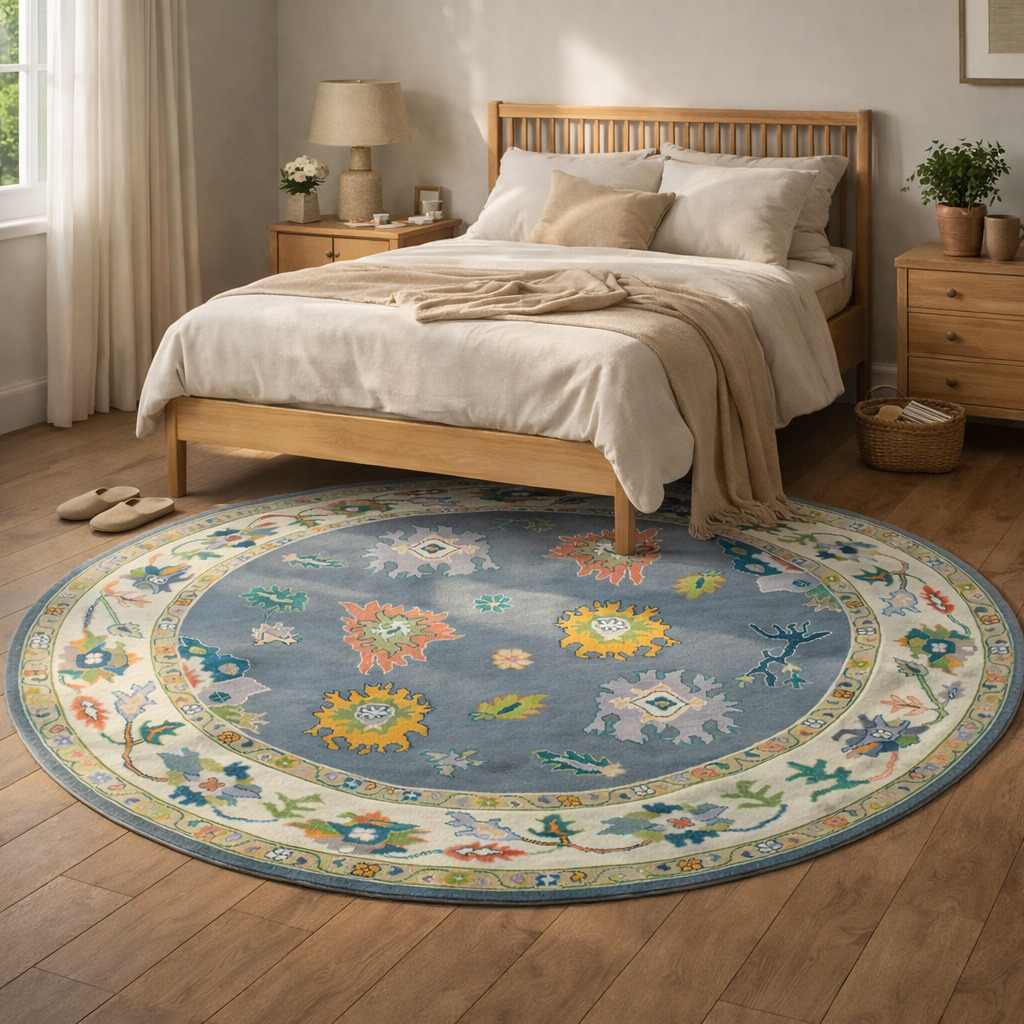 10x10 11x11 12x12 Handmade wool carpet Geometric design Round shape Large area rugs Hallway Living Dining space Knotted carpets