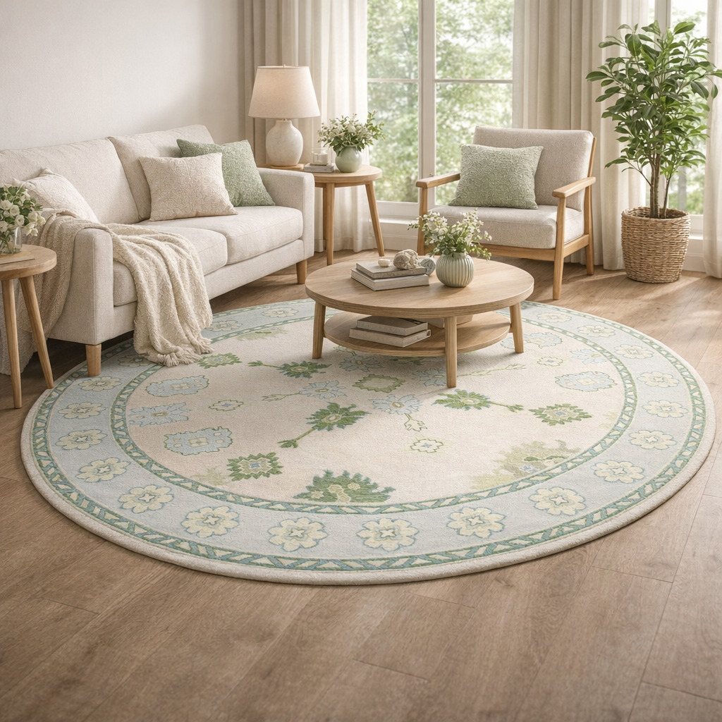 Round area rug 9x9 10x10 knotted carpet Rugs for Living room Hallway 5x5 6x6 Handmade wool carpet 7x7 8x8 Geometric rug
