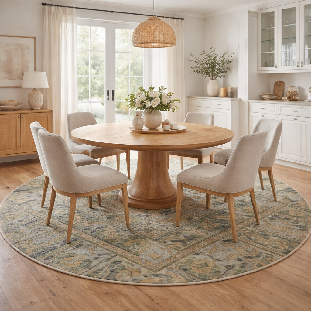 Custom Hand Knitted Green Wool Carpets Round Area Rugs 7x7 8x8 9x9 10x10 for Hallway Bedroom and Living Room Luxurious Woolen Carpets