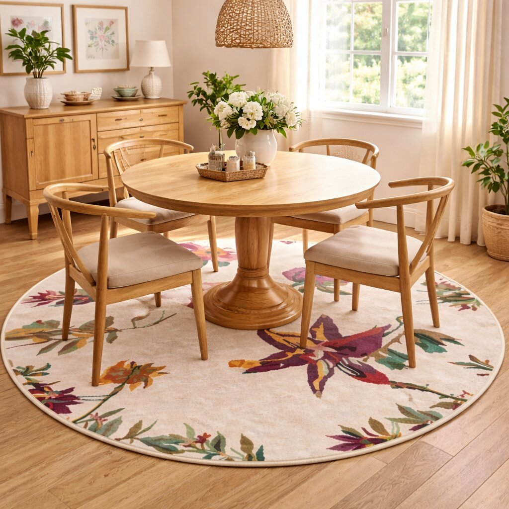 White Floor Carpet Hand Tufted Geometric Wool Rug Round Rug 7x7 8x8 9x9 10x10 Bedroom Dinning Room