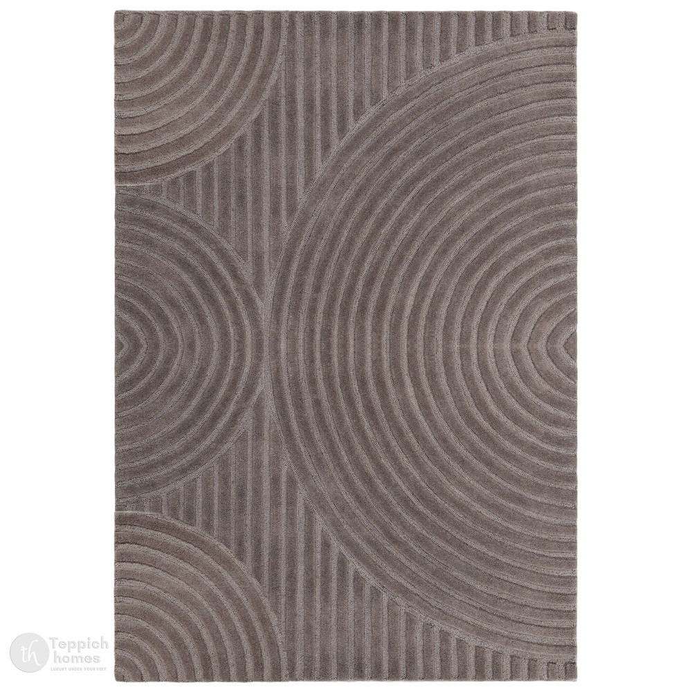 Image of 5x8, 6x9, 7x10, 8x11 Wool Carpet, Hand Tufted Rug, Dark Grey Color, Geometric Wool, Bed, Living Room Rugs