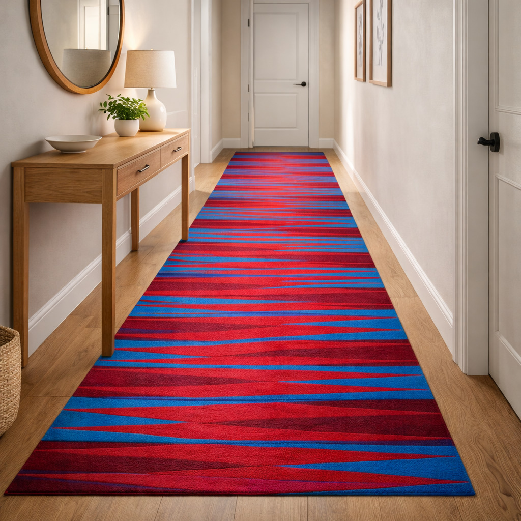 Electric Cobalt Stripe Hand Tufted Rug