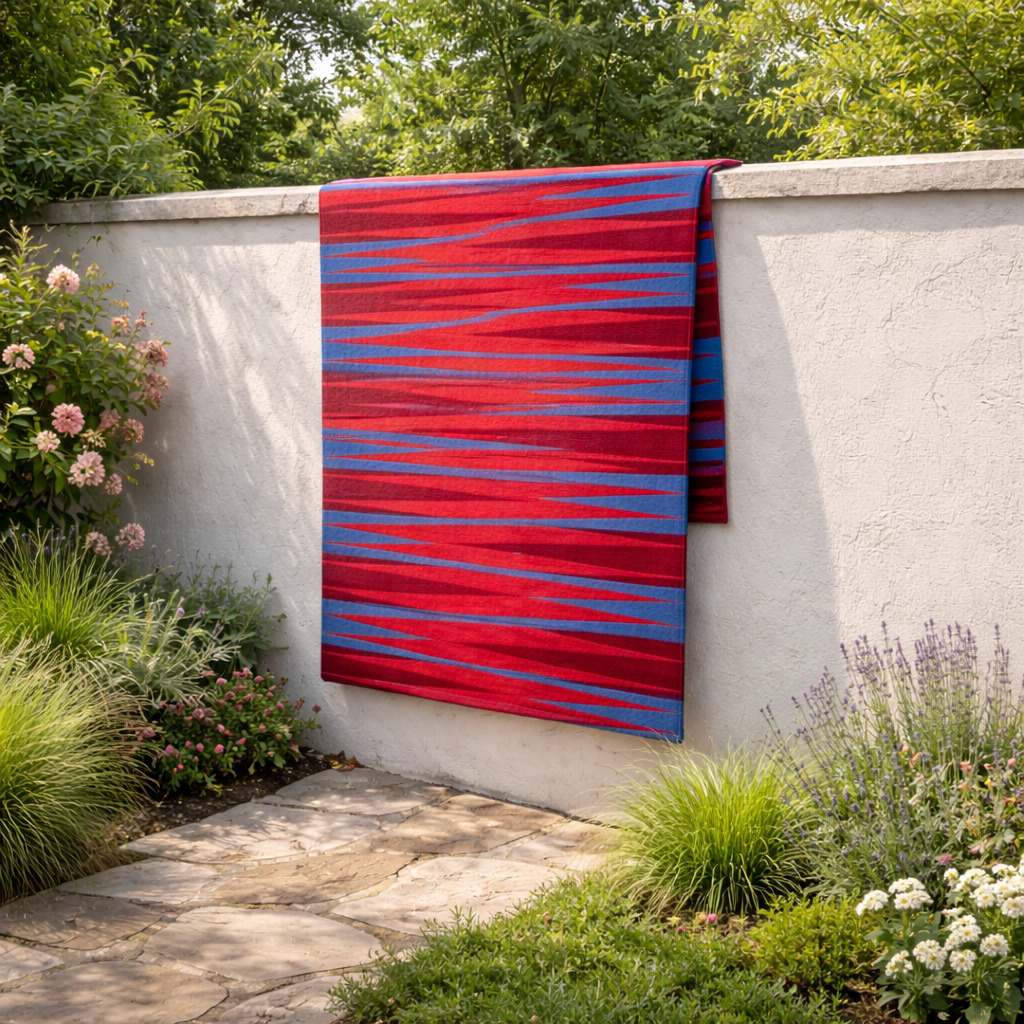 Electric Cobalt Stripe Hand Tufted Rug