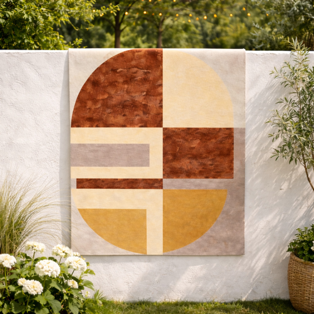 Hand Tufted Carpet 5x76x87x10 Area Rug Rectangular Wool Carpet Geometric Rugs