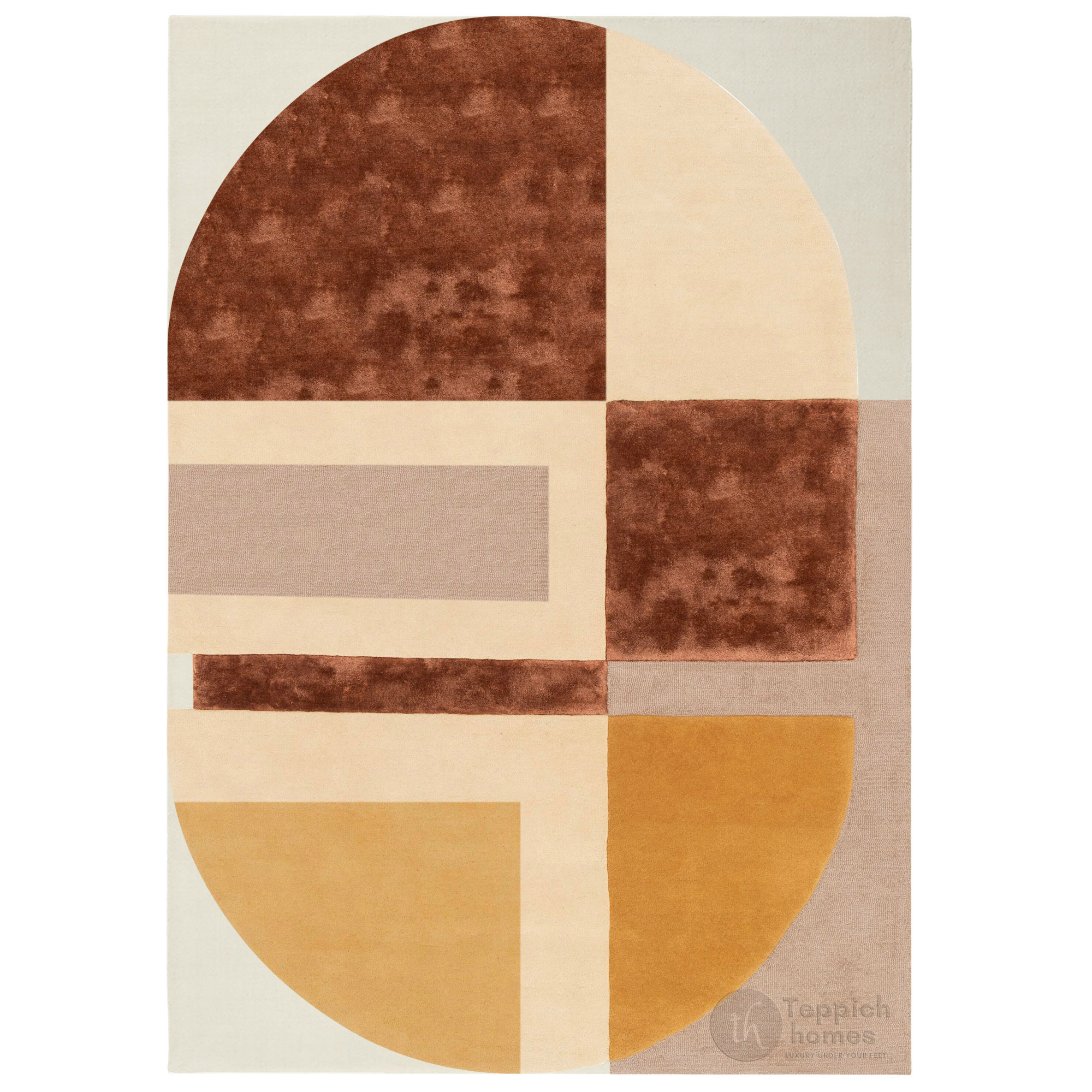 Hand Tufted Carpet 5x76x87x10 Area Rug Rectangular Wool Carpet Geometric Rugs