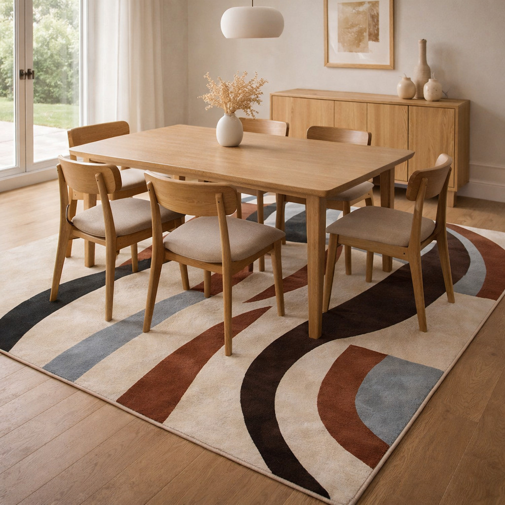 Cream area rugs 8x10 9x12 10x14 11x13 Abstract design Wool tuft rug Bed Living room Rectangle shape