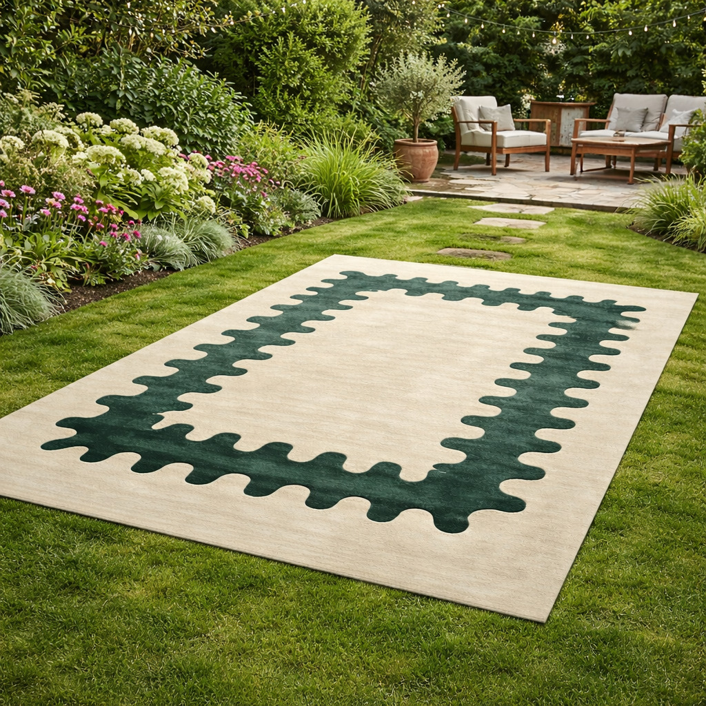 10x14 9x13 8x11 Tufted Area Rug Rectangular Rug Handmade Green Color