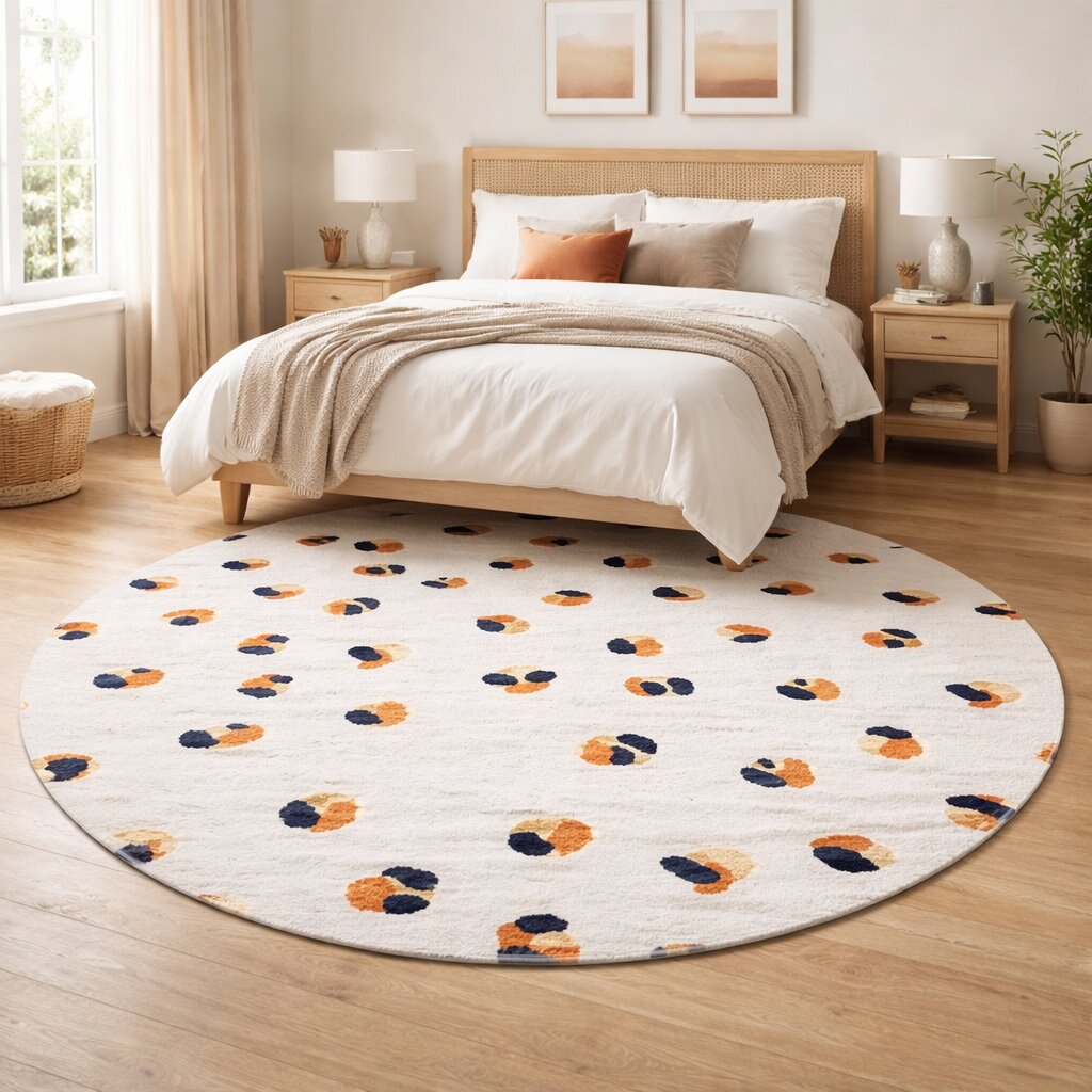Round Rug White Rug Animal Print Carpet 8x8 9x9 10x10 Circle Carpet Living Room