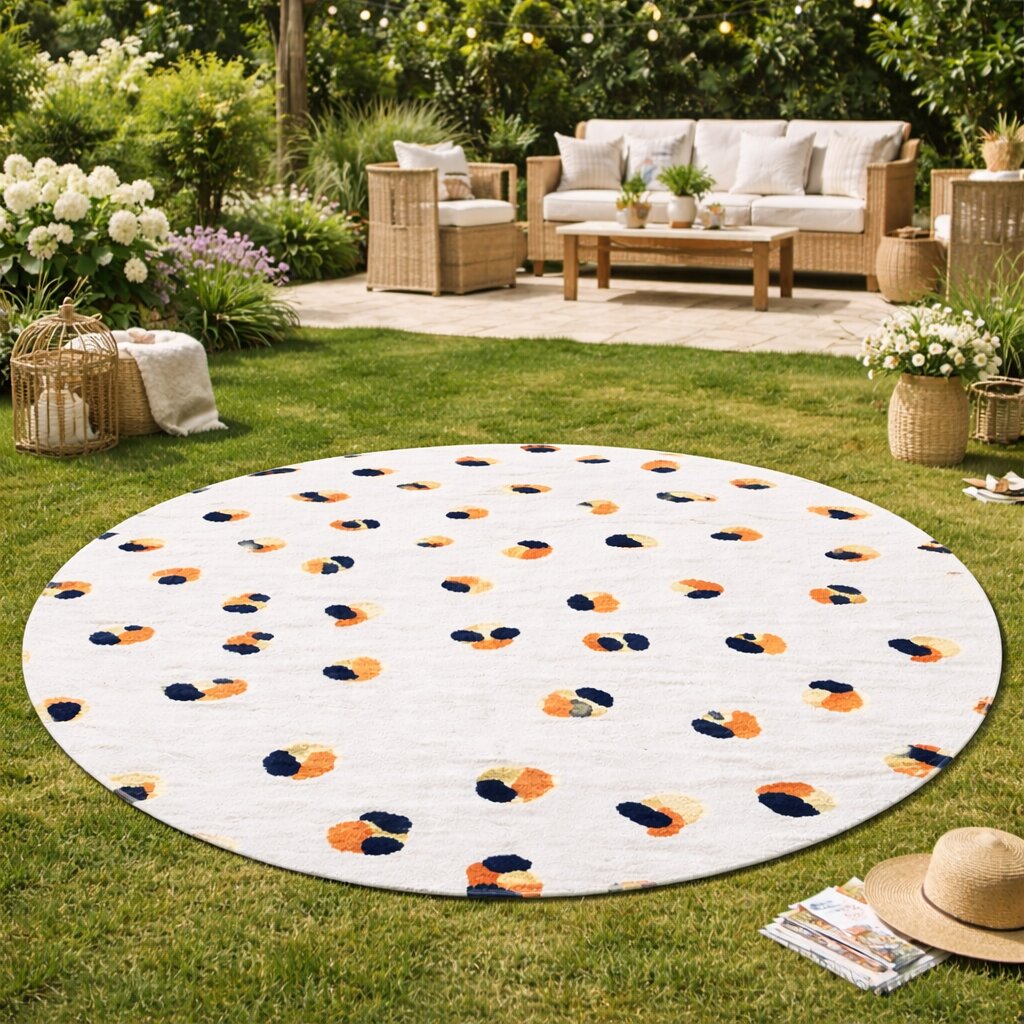 Round Rug White Rug Animal Print Carpet 8x8 9x9 10x10 Circle Carpet Living Room