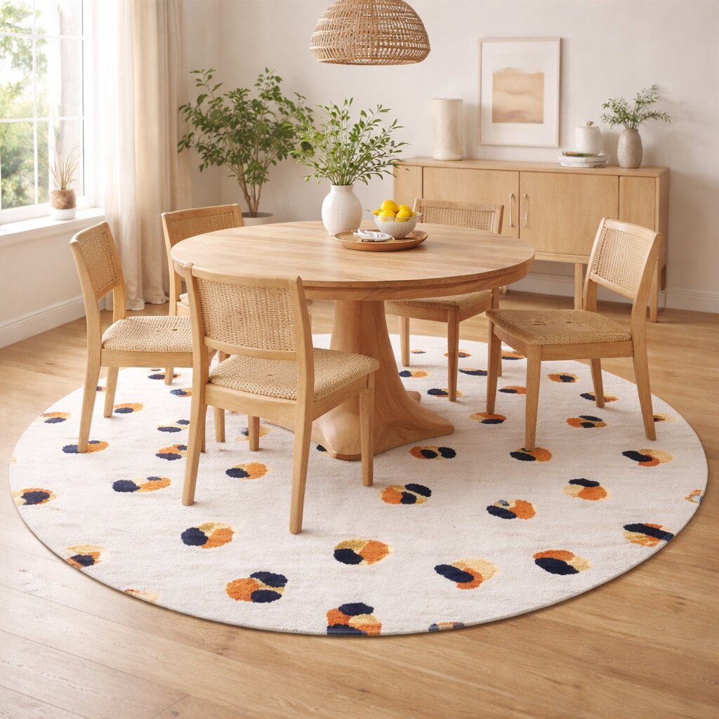 Round Rug White Rug Animal Print Carpet 8x8 9x9 10x10 Circle Carpet Living Room