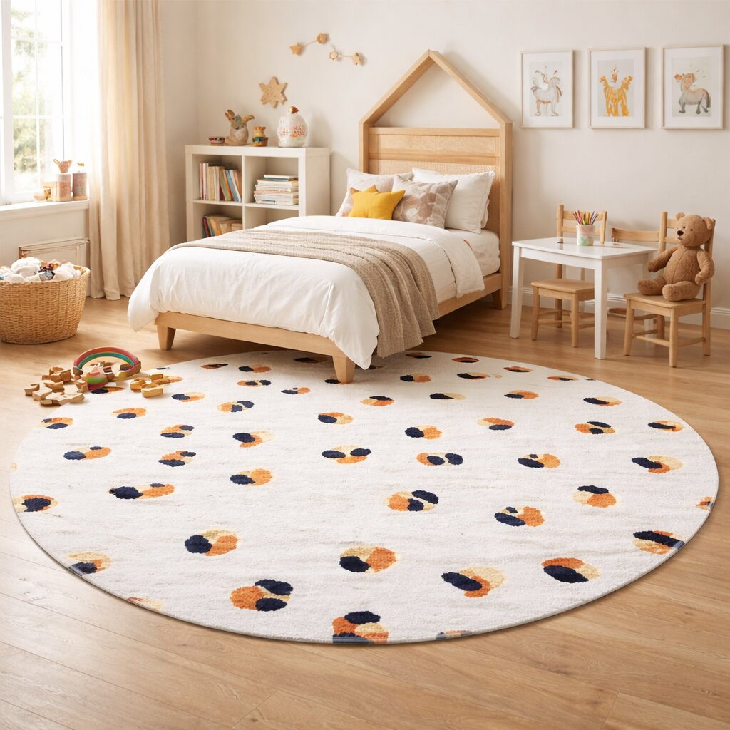 Round Rug White Rug Animal Print Carpet 8x8 9x9 10x10 Circle Carpet Living Room