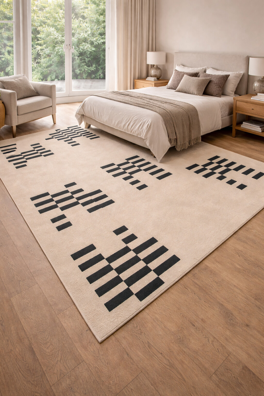 Handmade Tufted Wool Rug Beige Area Rugs for Dining Living Rooms 6x10 9x12 9x13 10x10