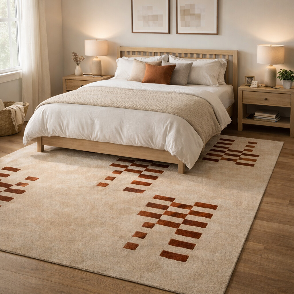 Beige Wool Area Rugs for Living Room Hallway Hand Tufted 5x8 6x9 6x10 8x10 8x11 Contemporary Teppich for Bedroom