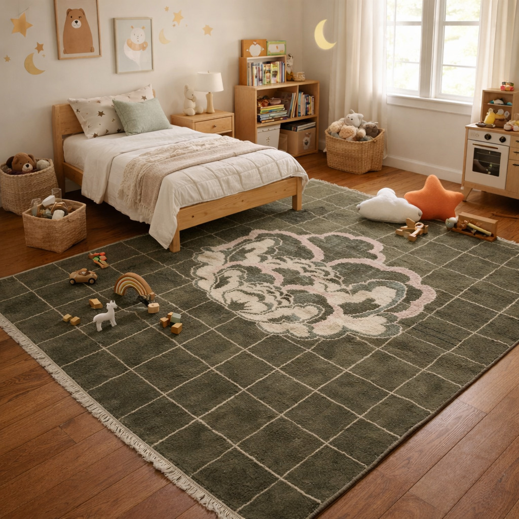 Green rug  5x7 6x9 8x11 9x12  Handmade  Knotted carpet  Hallway Living room  Area rugs