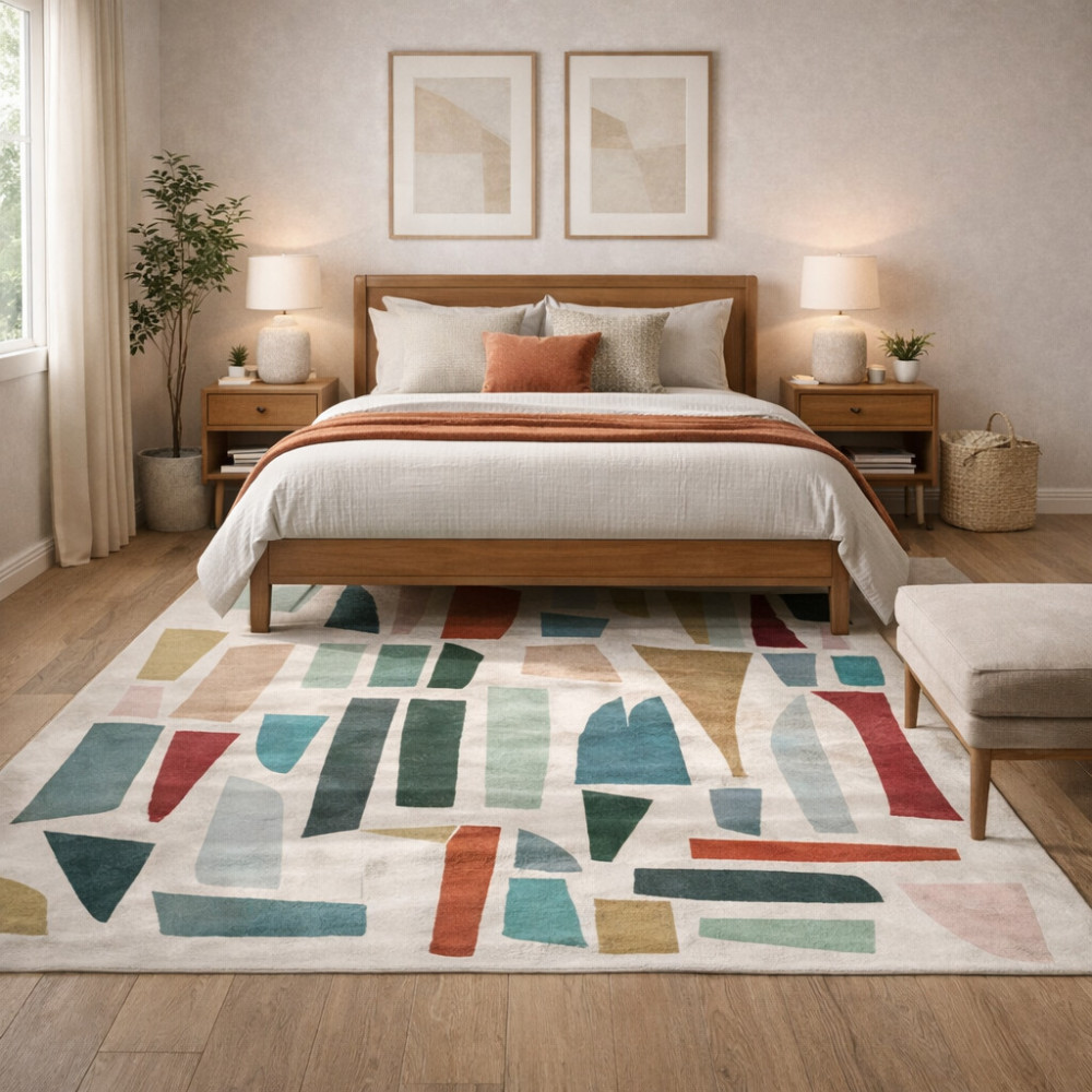 Image of Hand Tufted, White Rug, Floor Carpet, 4x6, 5x7, 5x8, 6x8, Bedroom, Living Room