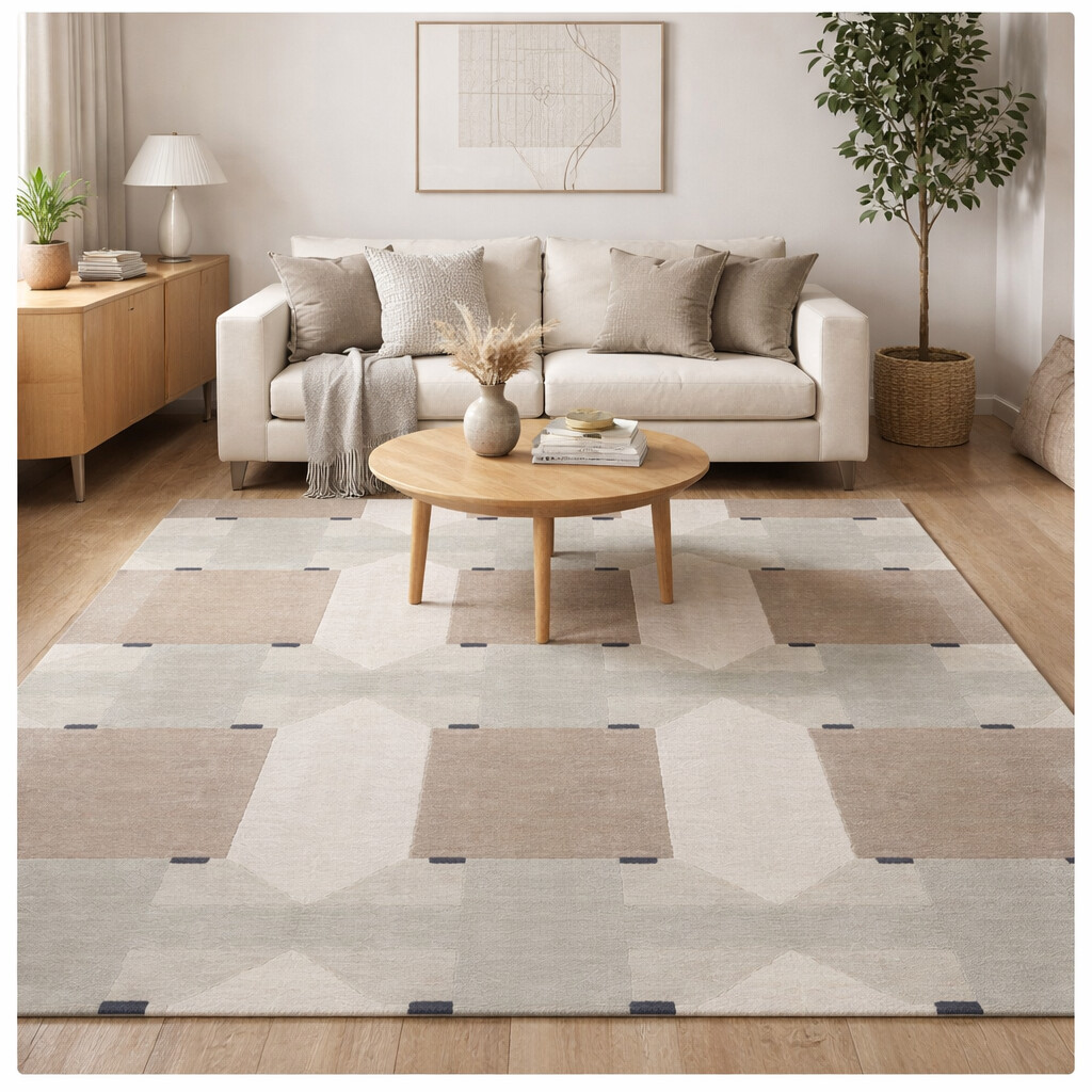 Modern Wool Area Rugs Hand Tufted Rectangular Carpets 5x8 7x10 8x13 and 10x13 for Hallway Dining and Living Rooms