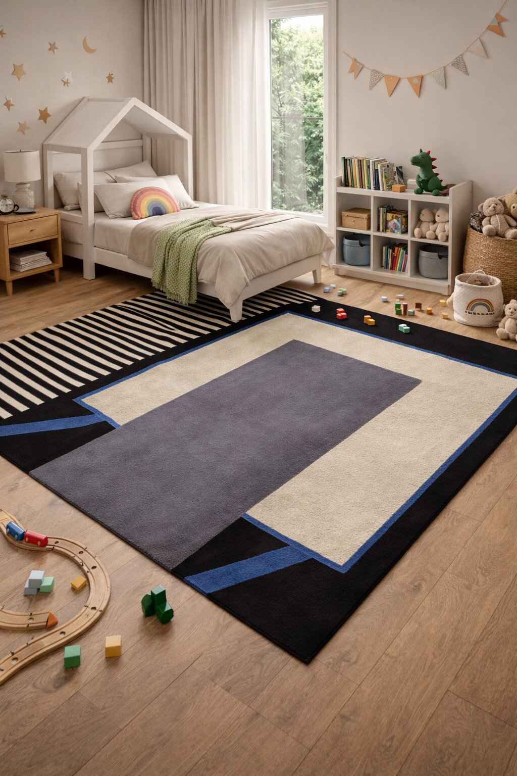 Hand-Tufted Geometric Wool Rug - Available in 8x11 9x13 10x14 and 11x12 Sizes - Perfect for Living Room or Bedroom - Stylish Rectangular Area Carpet