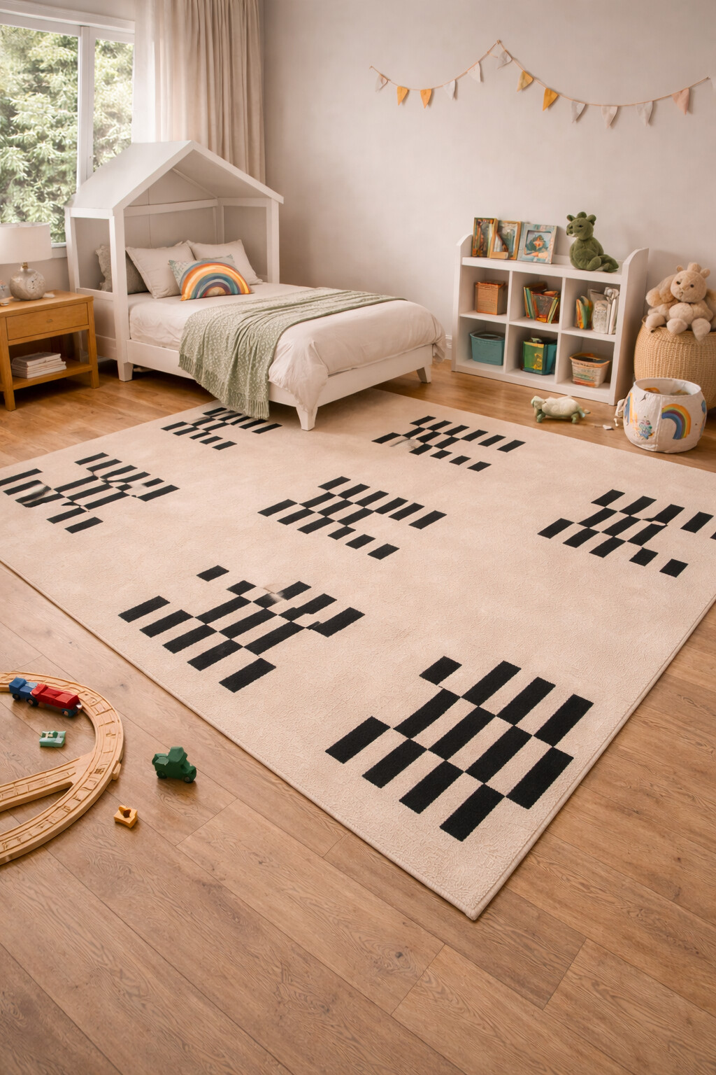 Handmade Tufted Wool Rug Beige Area Rugs for Dining Living Rooms 6x10 9x12 9x13 10x10