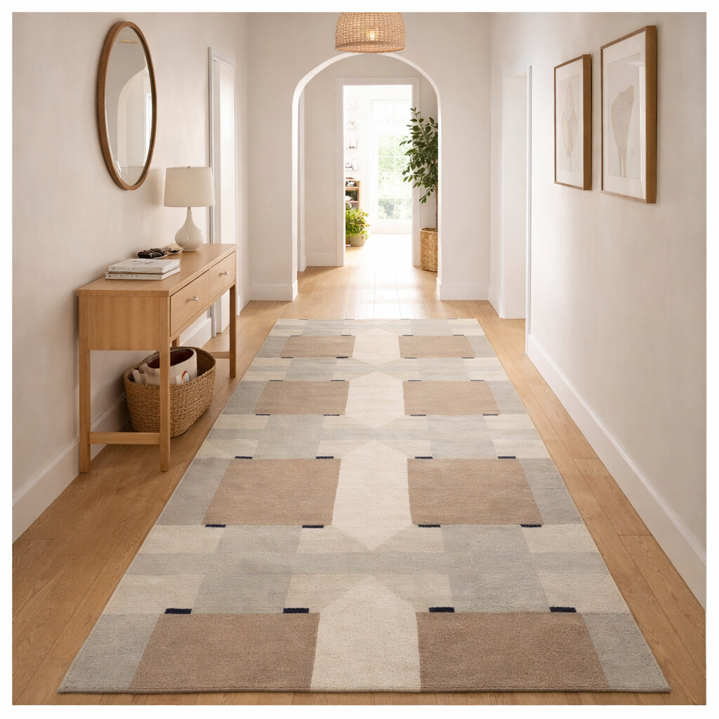 Modern Wool Area Rugs Hand Tufted Rectangular Carpets 5x8 7x10 8x13 and 10x13 for Hallway Dining and Living Rooms
