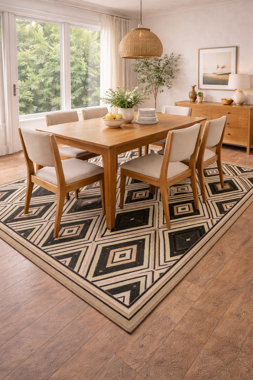 Hand Tufted Beige Wool Area Rugs for Living Room Bedroom Available in 5x7 5x8 6x8 6x9 Contemporary Carpet