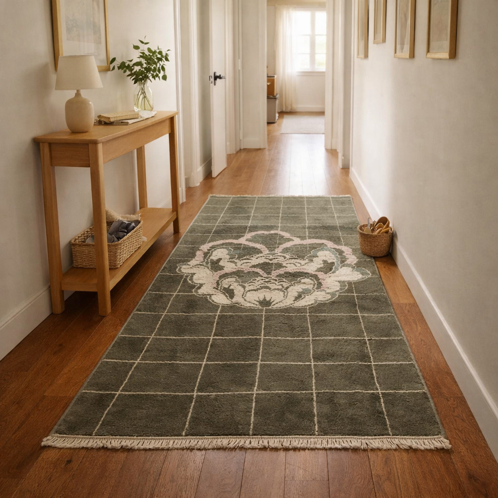 Green rug  5x7 6x9 8x11 9x12  Handmade  Knotted carpet  Hallway Living room  Area rugs