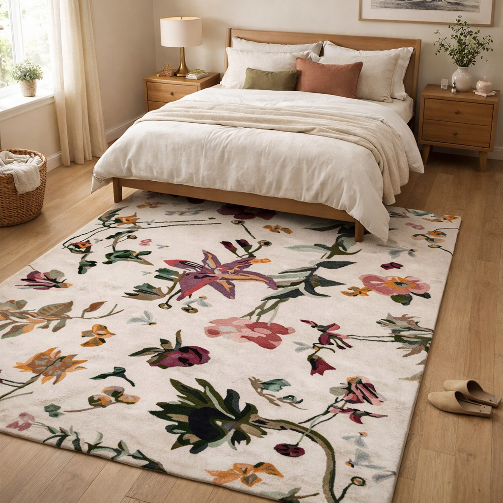 Flower Rugs Hand Tufted Living Room 8x10 8x11 9x10 9x12 Wool Carpet Area Rug Bedroom