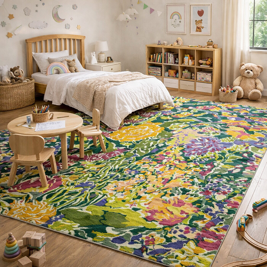 Green Flower Rug Hand Tufted 9x12 9x13 10x10 10x14 Flor Carpet Rug For Living Room Wool Carpet