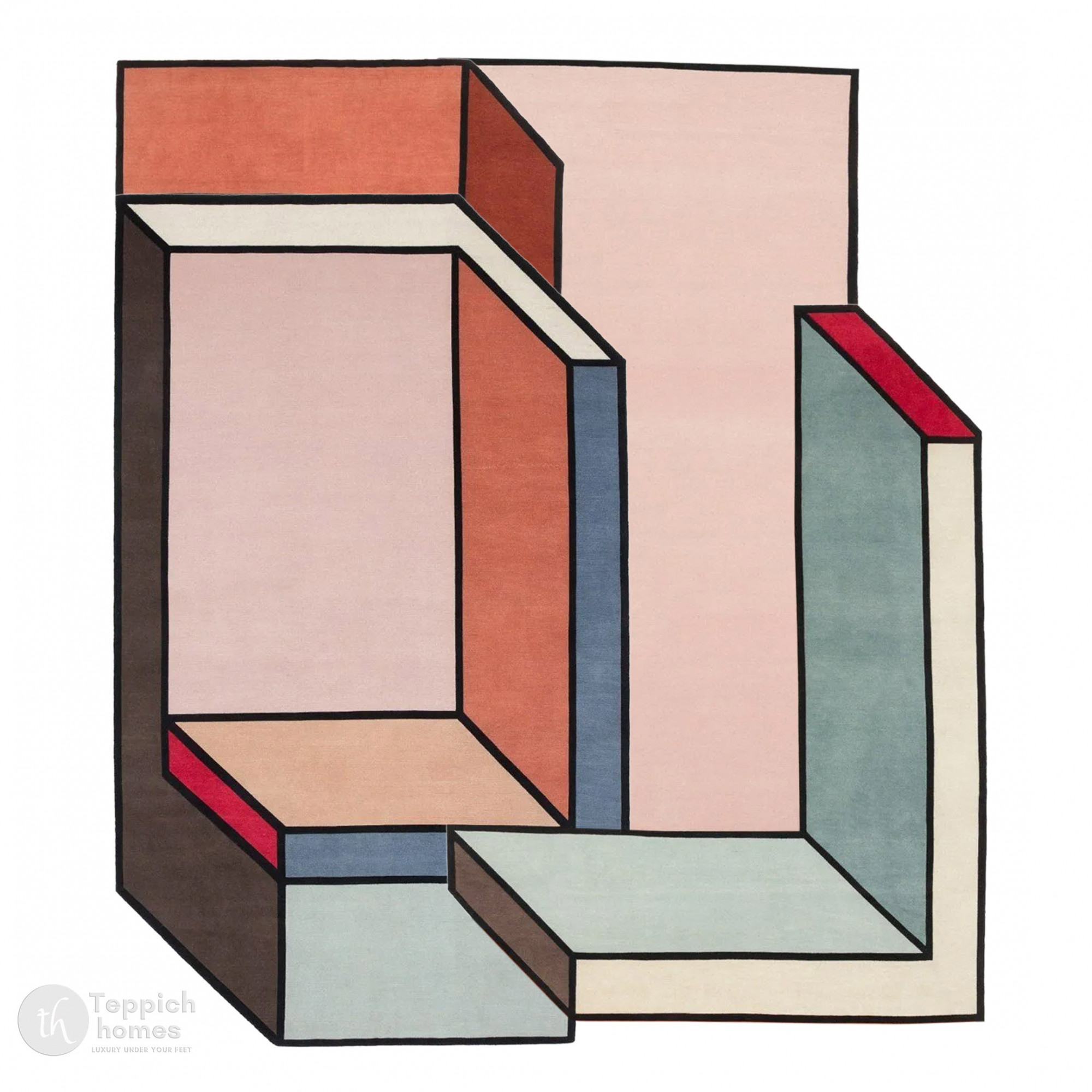 Hand Tufted Multicolor Wool Area Rug Irregular Shapes 8x8 7x7 6x6 5x5 Dining Room Living Room Hallway and Bedroom