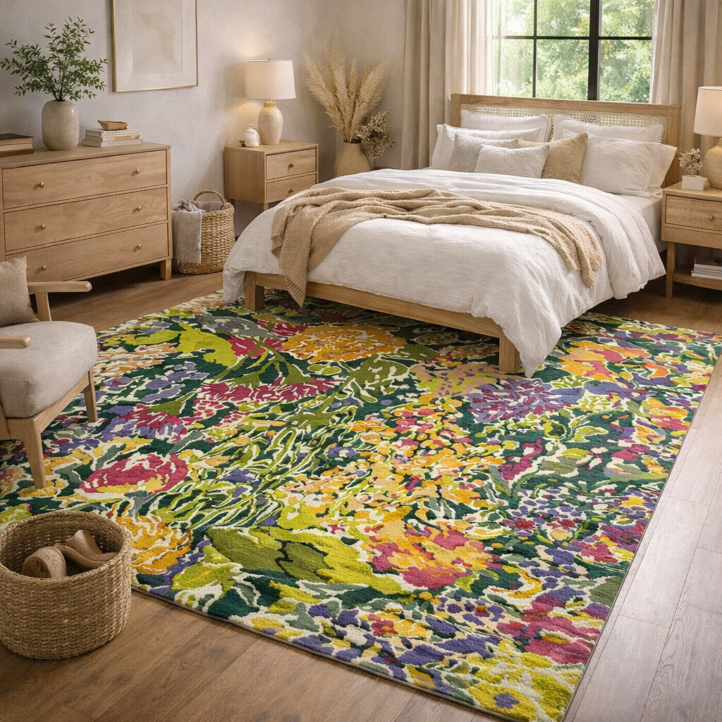 Green Flower Rug Hand Tufted 9x12 9x13 10x10 10x14 Flor Carpet Rug For Living Room Wool Carpet