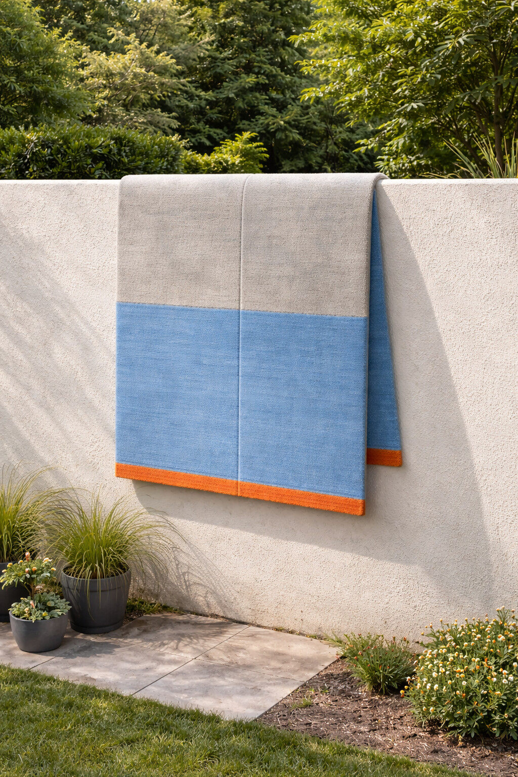 Hand Tufted Wool Area Rug 5x7 5x8 6x8 6x9 Blue Area Rug Living Room