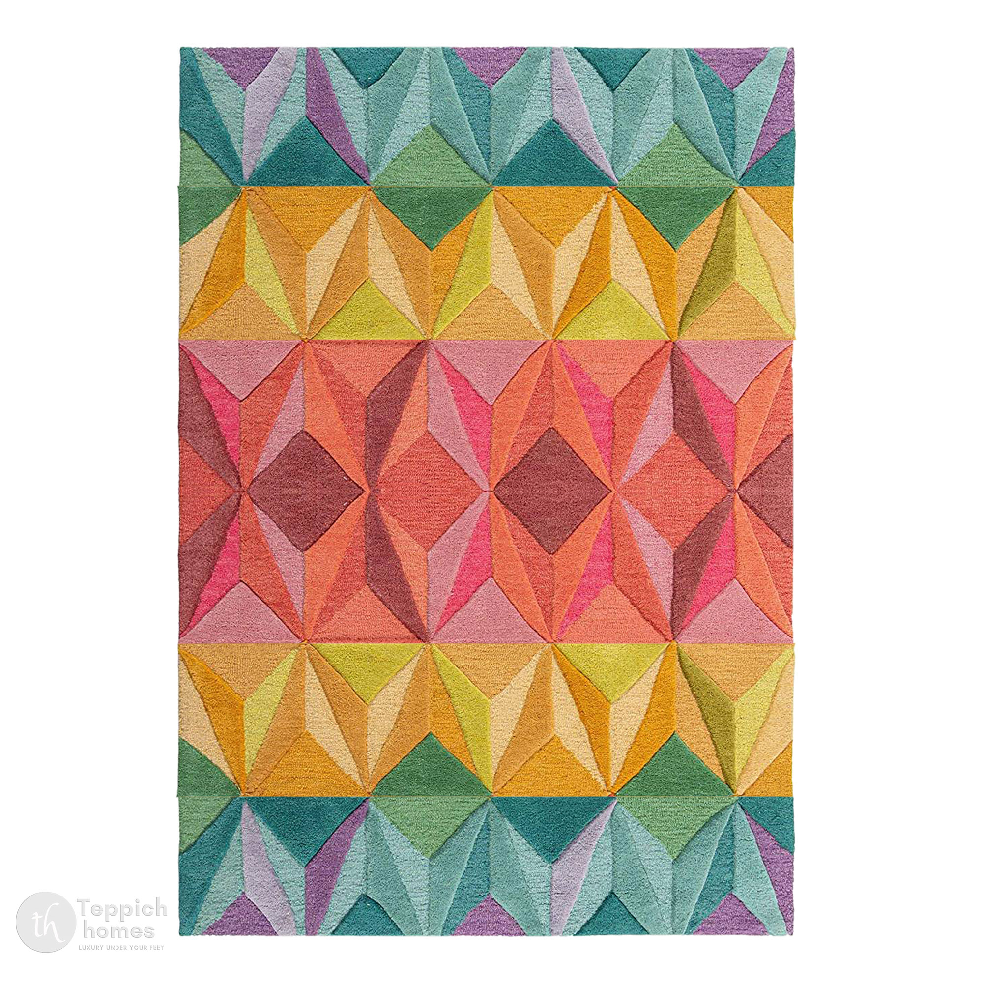 Hand Tufted Weft Textured Woolen Rug for Living Room and coxy room  Rectangle and Modern Rug for Bedroom and Kids Room