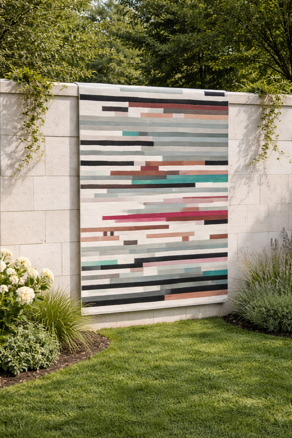 Hand Tufted Living Room Striped Rug 8x10 8x11 9x10 9x12 Wool Area Rug