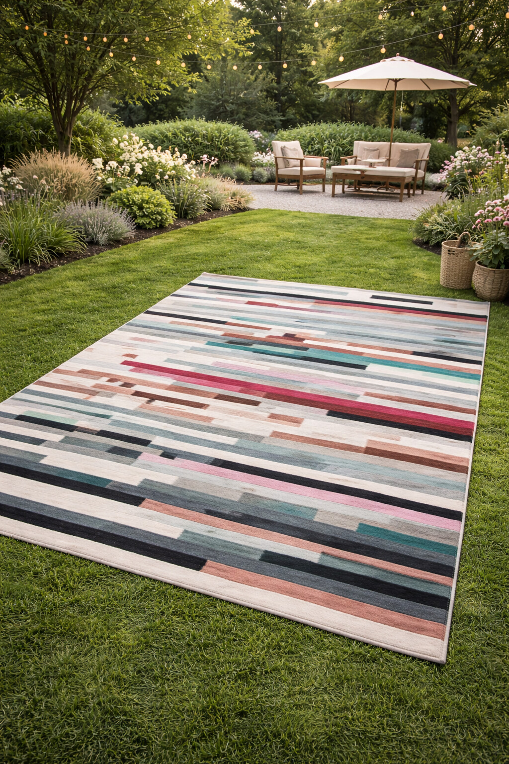 Hand Tufted Living Room Striped Rug 8x10 8x11 9x10 9x12 Wool Area Rug
