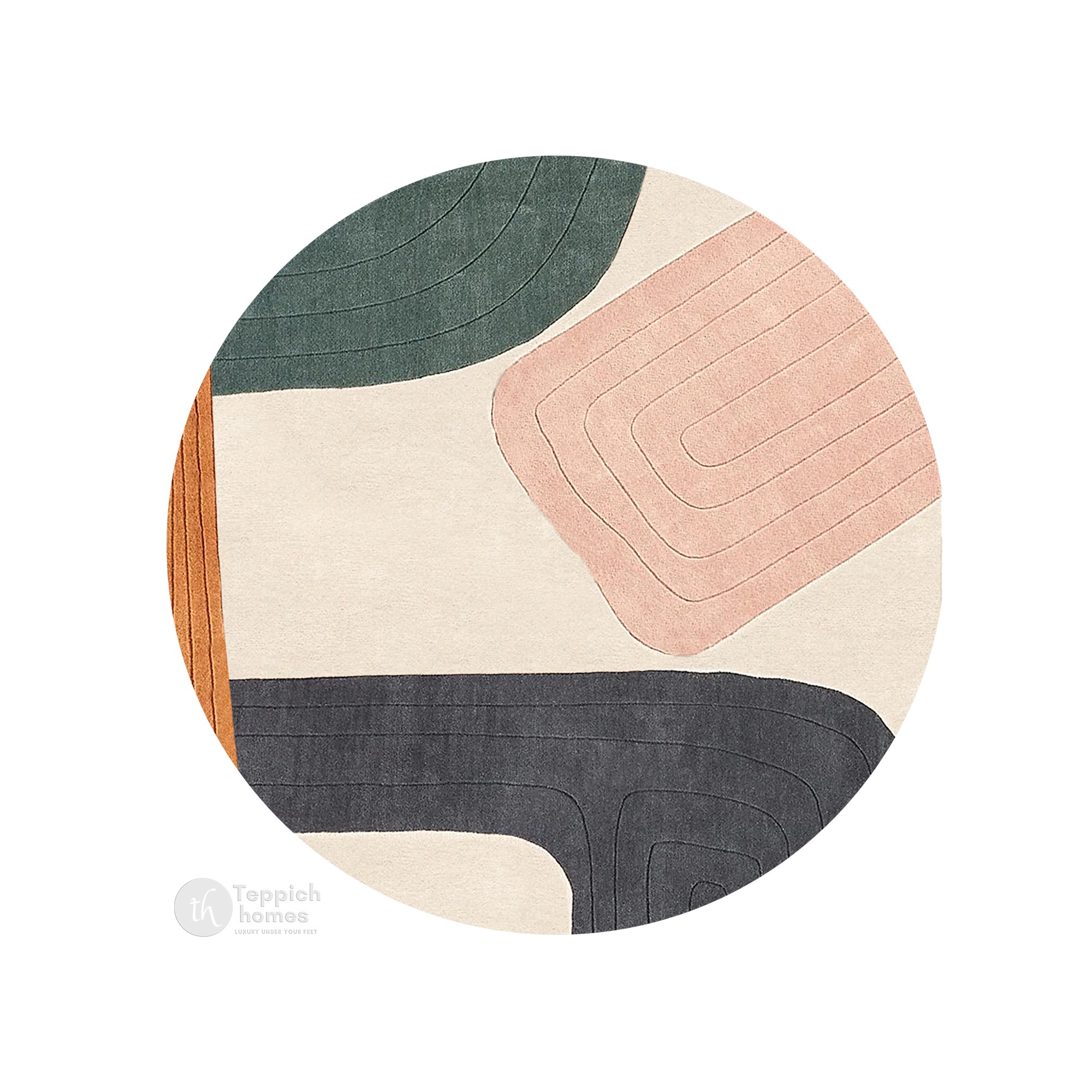 Round Rug Cream Carpet 5x5 6x6 7x7 8x8 Wool Area Rug Living Room Dinning Room