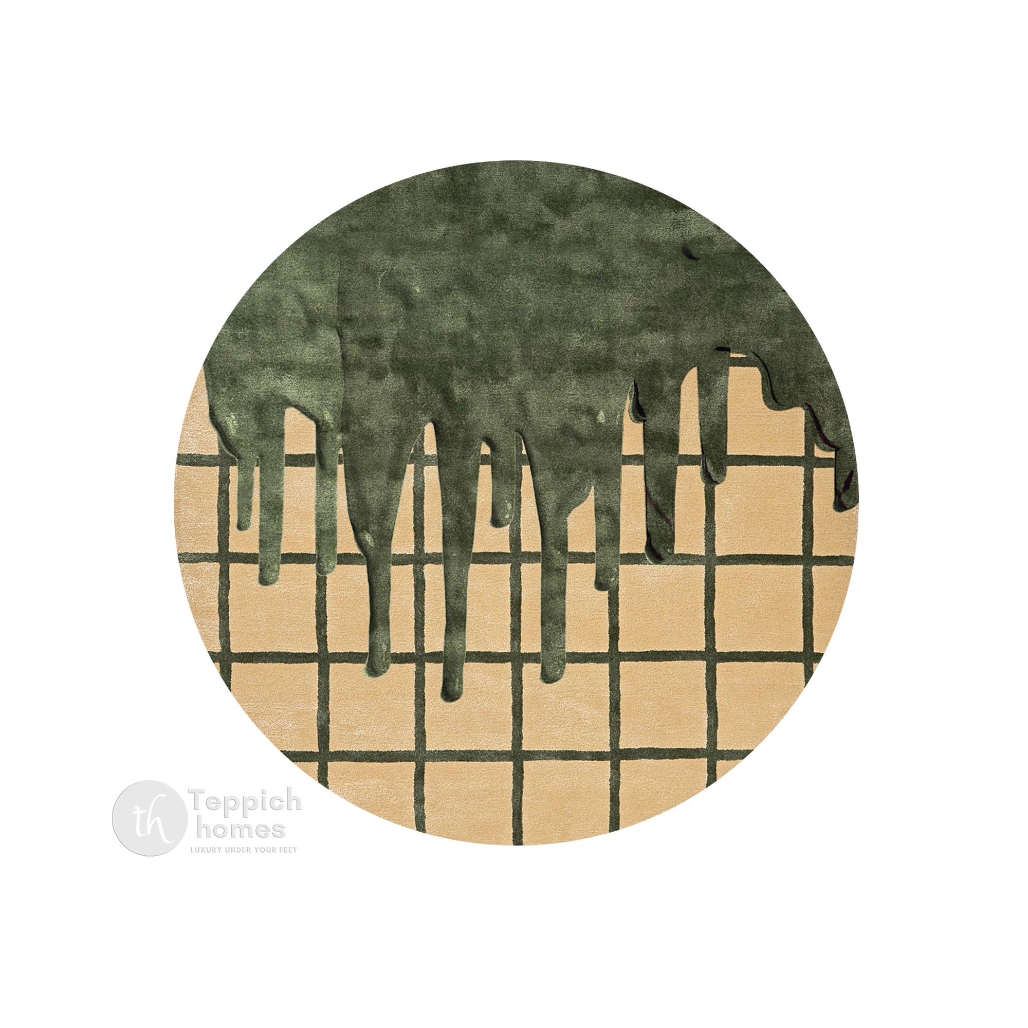 Round Rug Handmade Tufted 7x7 8x8 9x9 10x10 Hand Tufte Wool Rug Dinning Room Bedroom Green Color