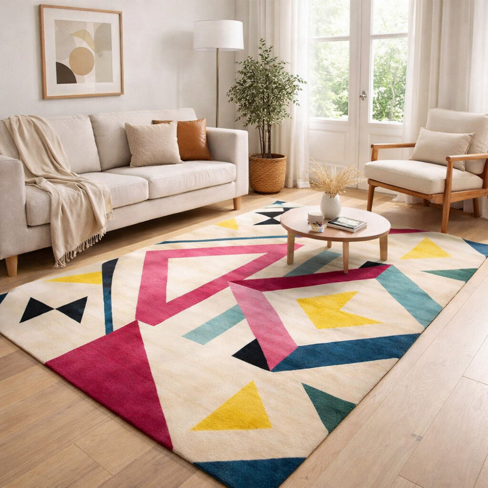 Image of Severs Performance Ivory/Rose Rug for Bedroom | Rectangle and Modern Shape Rug for Living Room
