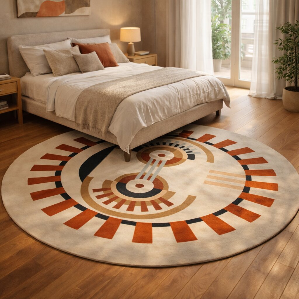 Circle Rugs Cream Color Hand Tufted 6x6 8x8 9x9 10x10 Round Rug Living Room