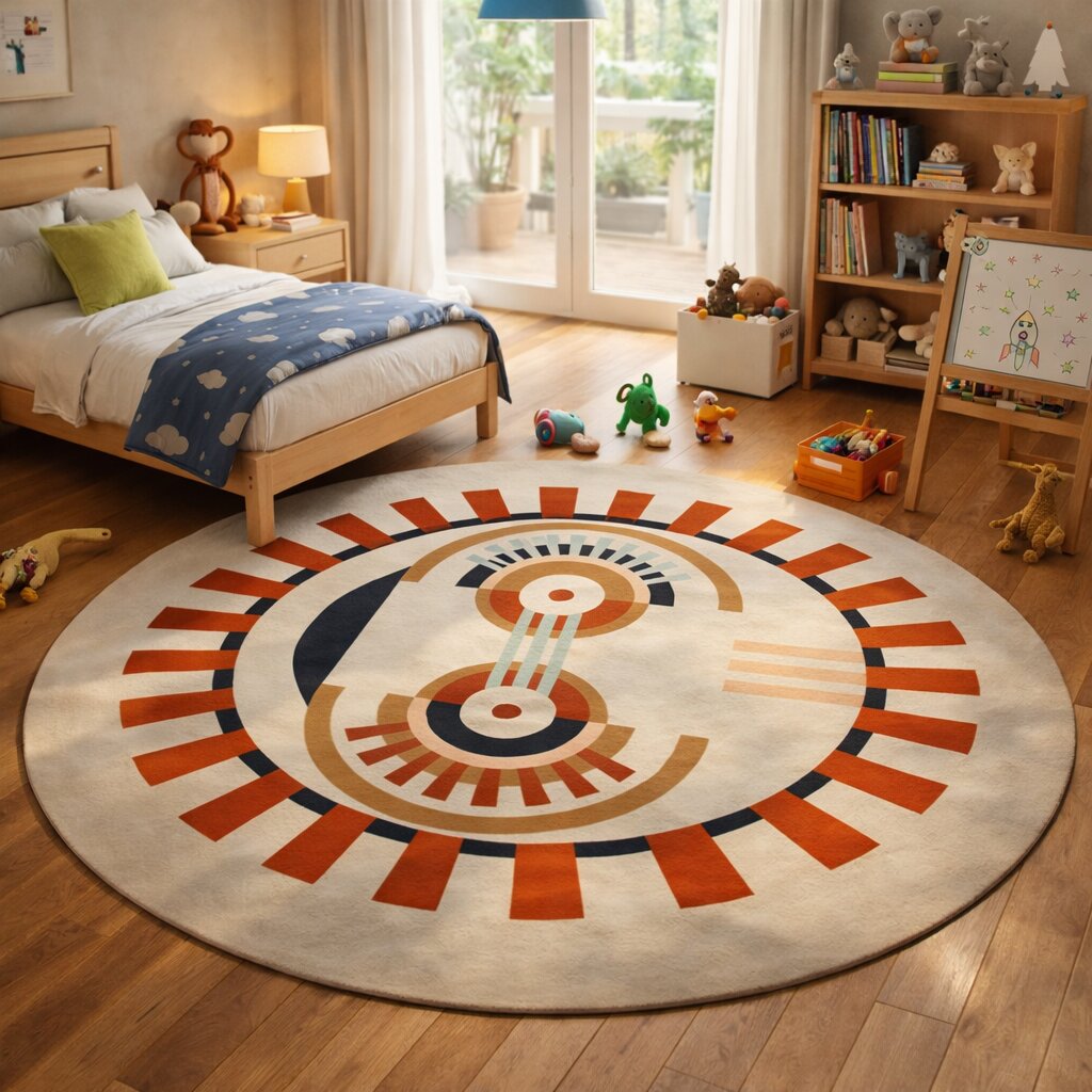 Circle Rugs Cream Color Hand Tufted 6x6 8x8 9x9 10x10 Round Rug Living Room