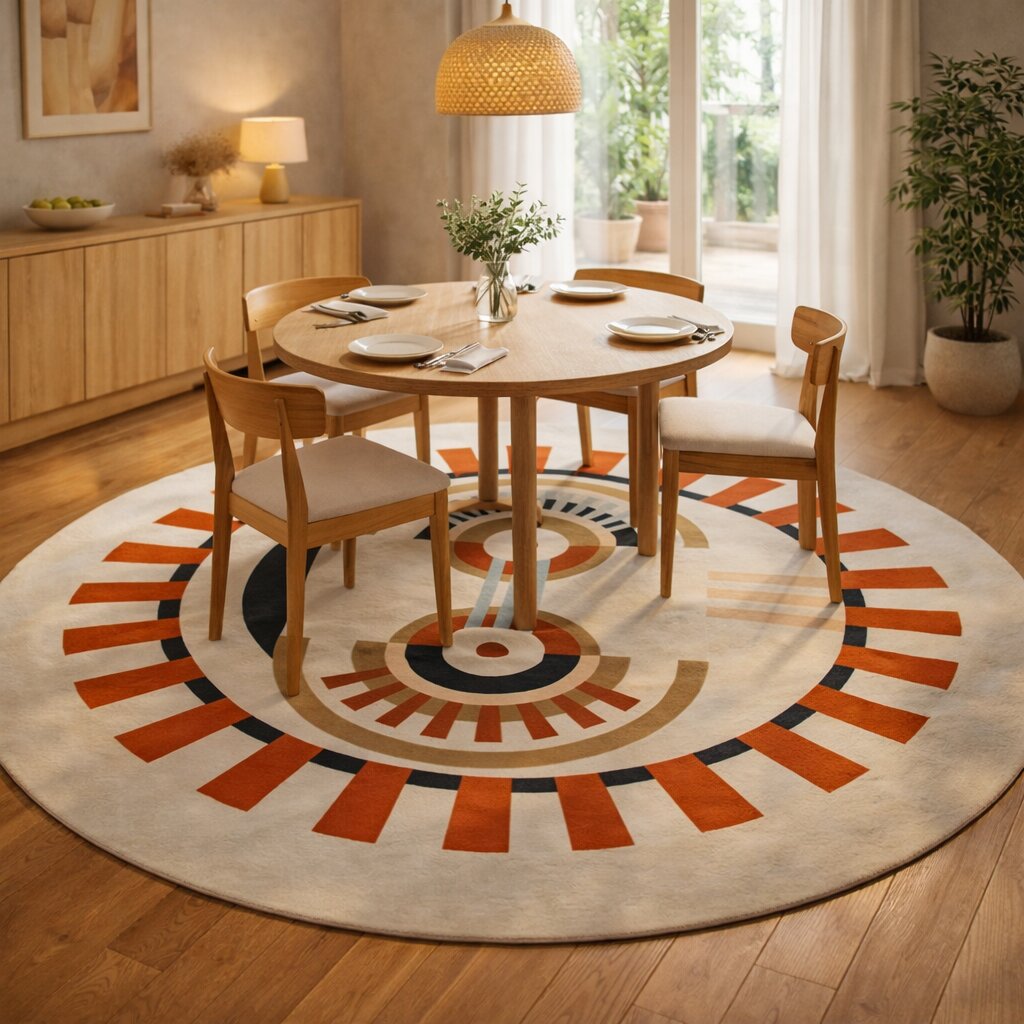 Circle Rugs Cream Color Hand Tufted 6x6 8x8 9x9 10x10 Round Rug Living Room