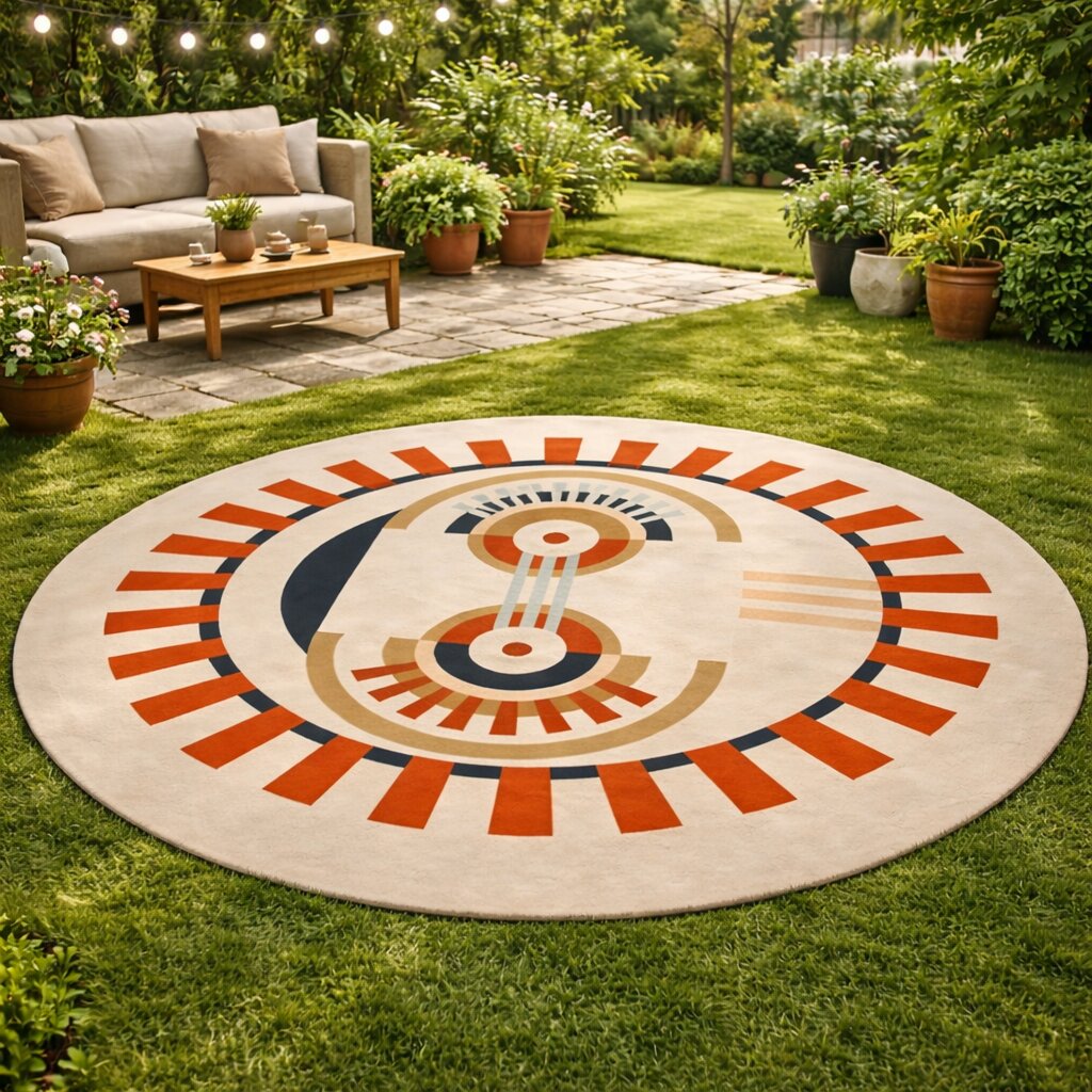 Circle Rugs Cream Color Hand Tufted 6x6 8x8 9x9 10x10 Round Rug Living Room