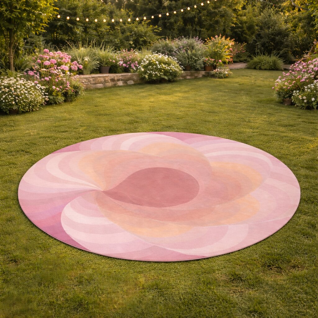 Kitchen Dining room  Blue color  Hand tufted  Round area rug  5x5 6x6  Large wool carpet 7x7