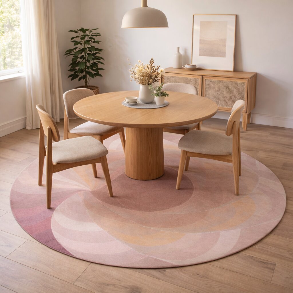 Kitchen Dining room  Blue color  Hand tufted  Round area rug  5x5 6x6  Large wool carpet 7x7