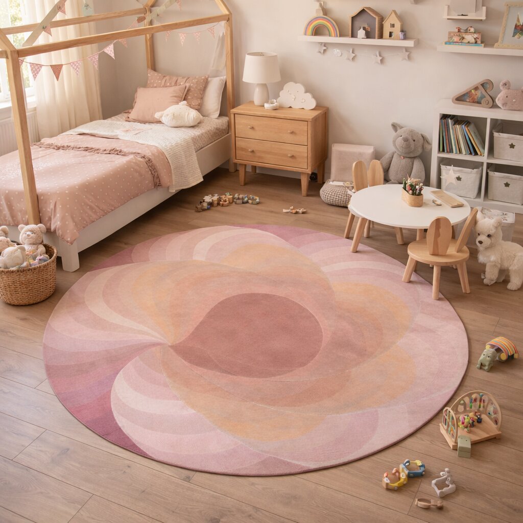 Kitchen Dining room  Blue color  Hand tufted  Round area rug  5x5 6x6  Large wool carpet 7x7