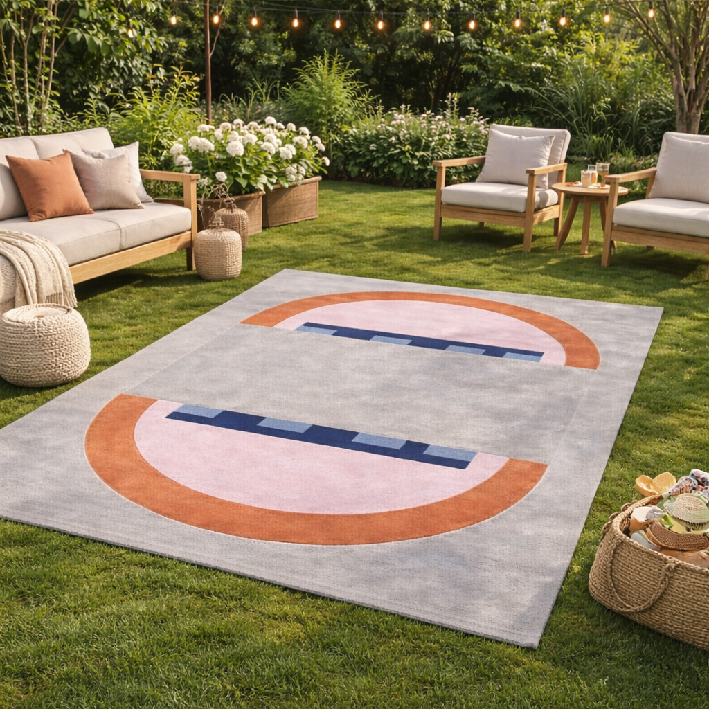 Hand Tufted Wool Area Rug 5x7 5x8 6x8  6x9 Sizes Grey Design for Hallway Living Room Dining Room Dcor